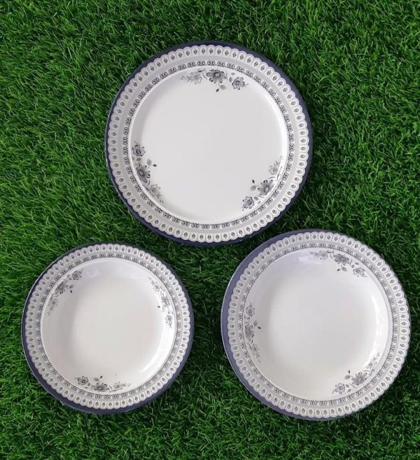 Set Of 3 Double Glazed Melamine Printed Plates Pakistan