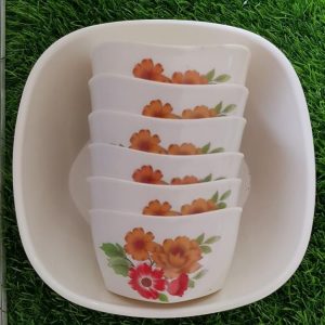Set Of Seven Pieces Glazed Melamine Custard Bowls Pakistan