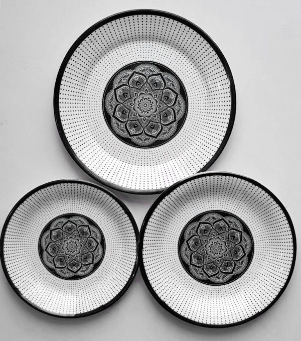 Set Of Three Printed Dinner Plates Pakistan