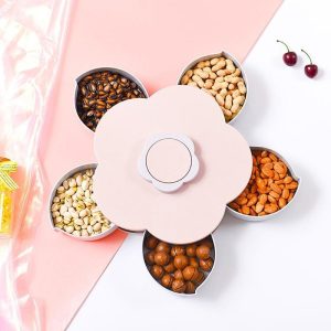 Rotatable Container Case Plastic Food Flower Shaped Pakistan