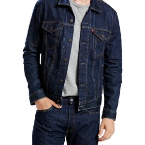 Men Jean Jackets Dark Blue Turn Down Collar Denim Jacket Pakistan