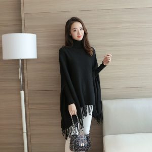 Women Solid Pullover Poncho Coat Pakistan