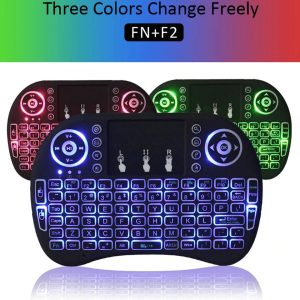 Colors Backlit Mini Wireless Keyboard With Touchpad Remote Control Pakistan
