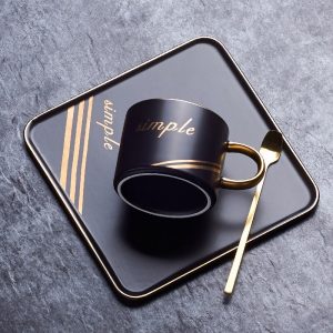 Luxurious Ceramic Mug Office Cup Saucer Set With Spoon Pakistan