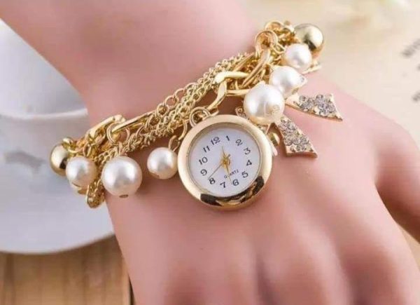 Stylish Luxury Pearls Bracelet Women's Wrist Watch Pakistan